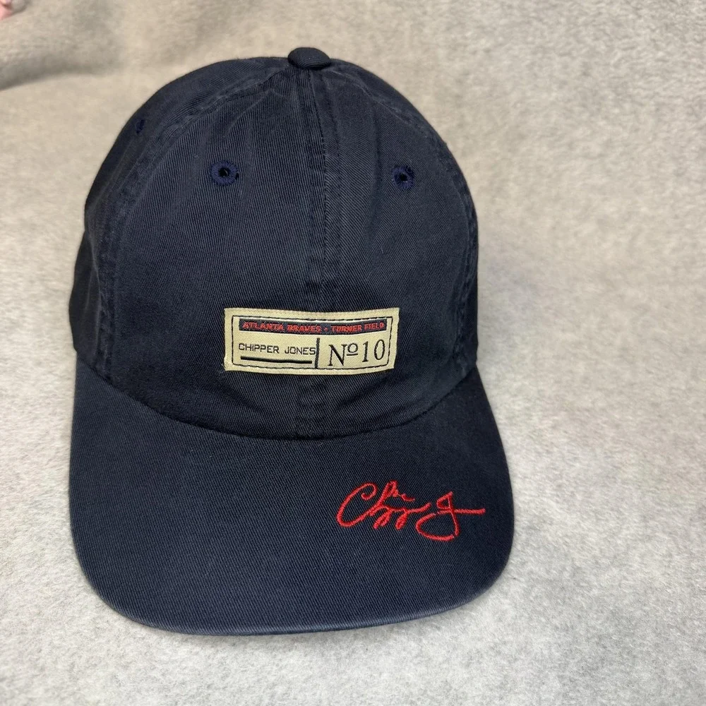 Atlanta Braves Hat Cap Strap Back Mens‎ One Size Blue MLB Baseball Chipper Jones